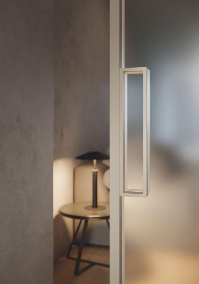 GD Dorigo Catalogo Luce. Dettaglio Set 13 anta singola modello Luce 800 apertura scorrevole, finitura laccato RAL chiaro