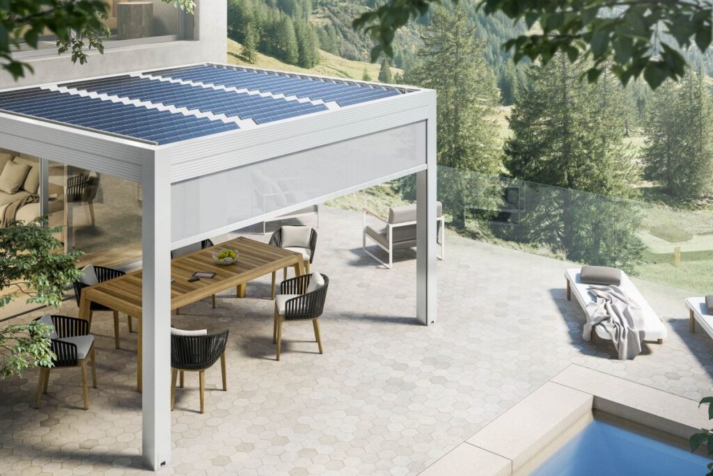 L’outdoor diventa eco-friendly con la pergola bioclimatica fotovoltaica