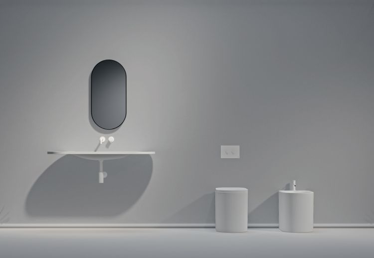 Una forma geometrica perfetta per il lavabo Delano di Axa