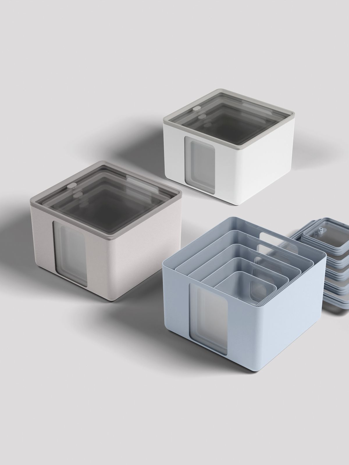 Collezione Peek Box di Blim Plus: contenitori salvaspazio