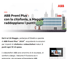 ABB Premi Plus: con la citofonia, a maggio raddoppiano i punti.