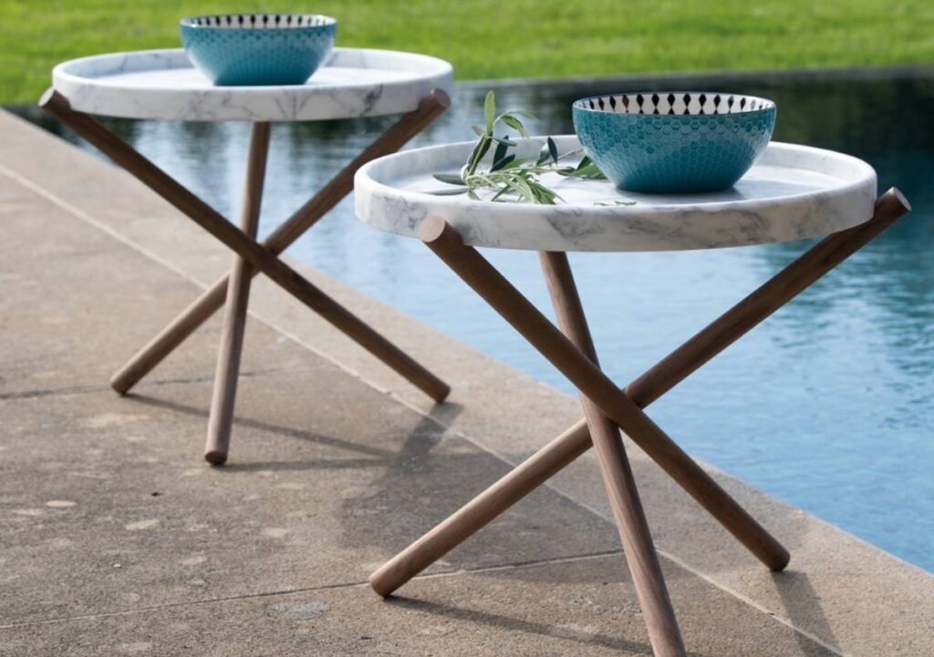 Lase di Veltha Outdoor: il tavolino da giardino che unisce design e artigianato