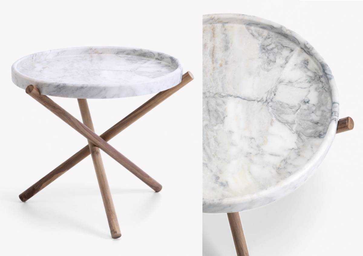 Marmo di Carrara e legno nobile