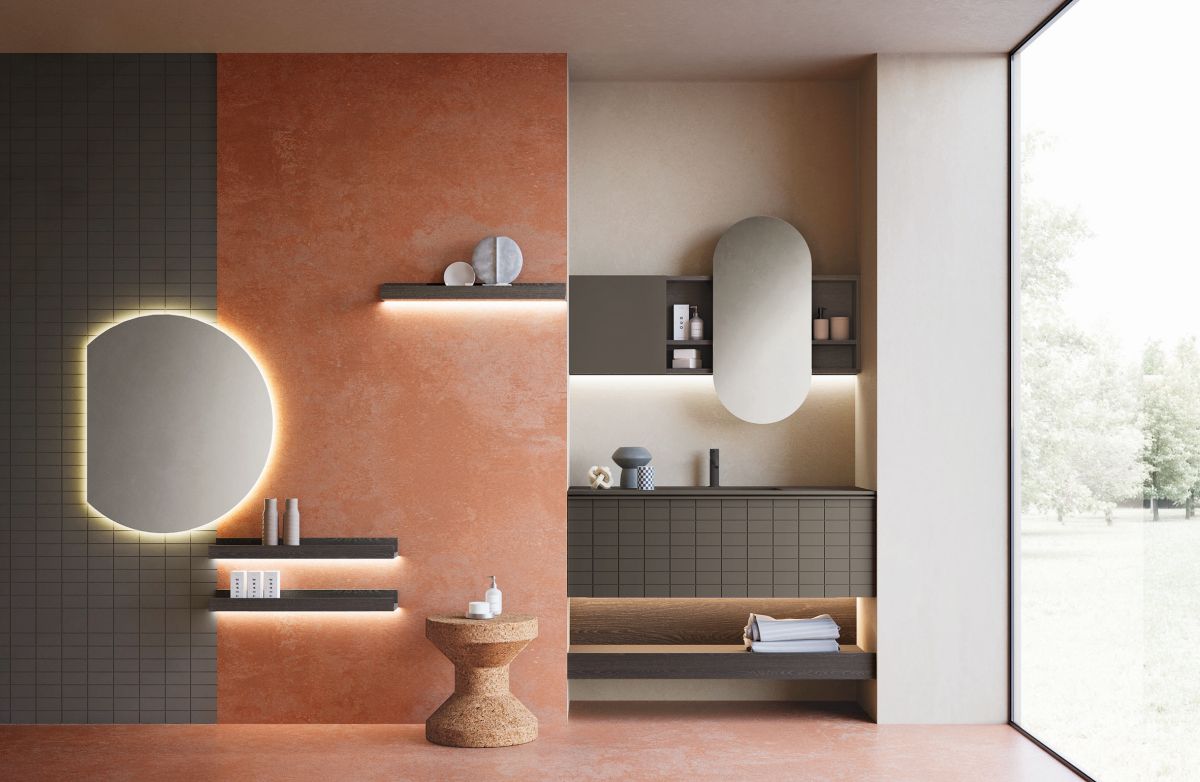 Collezione Bloom di Novello con finitura Tile: design raffinato per il bagno