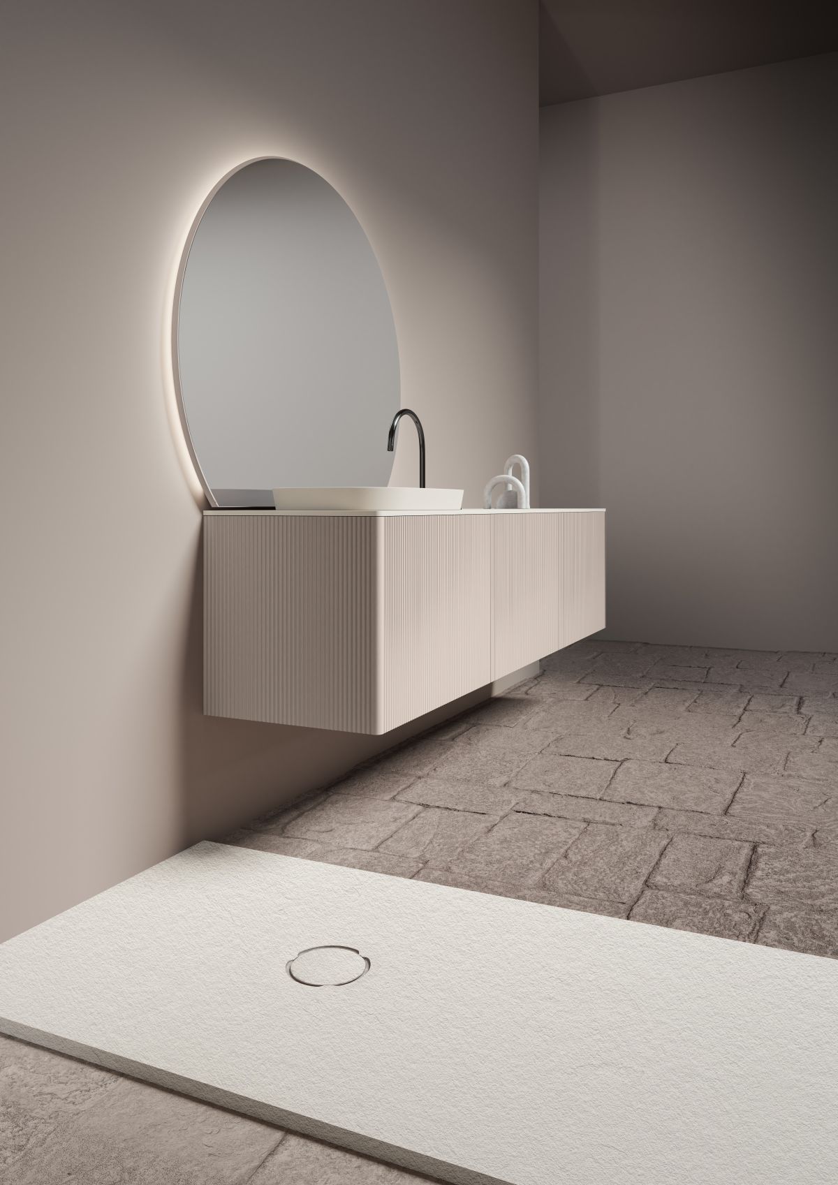 La piletta sferica del piatto doccia Selene