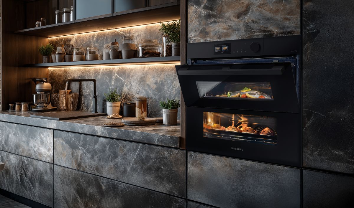 Bespoke Dual Cook Flex™ Steam Serie 6 76L NV7B6799JBK di Samsung Bespoke Dual Cook Flex™ Steam Serie 6 76L NV7B6799JBK di Samsung