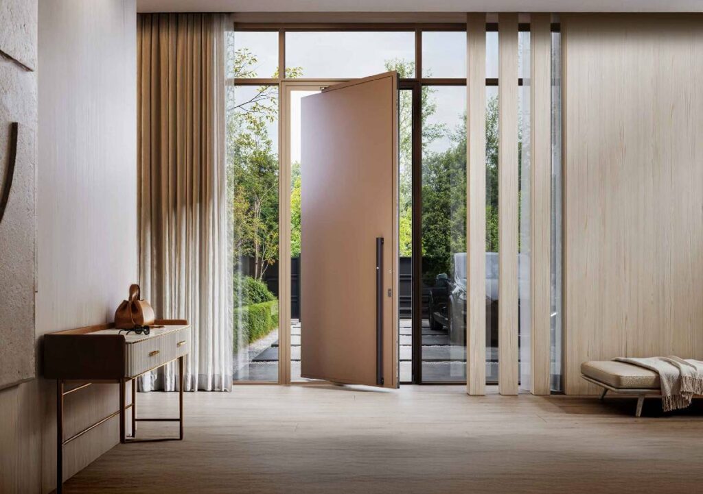 Porta a bilico PIRUE: il portoncino da esterno di design firmato WIŚNIOWSKI