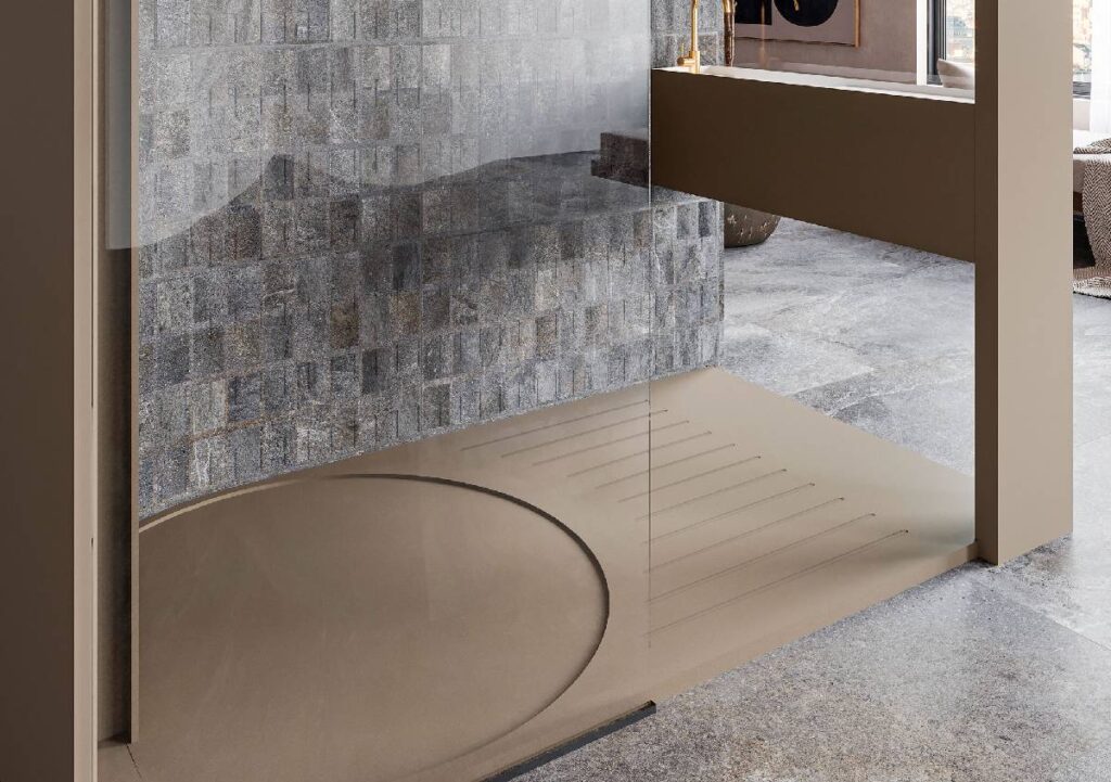 Soul di Hidrobox, piatto doccia in Solid Surface di design, minimale e performante