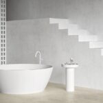 Vasca da bagno free-standing Beta Essential: design moderno e Solid Surface per il bagno