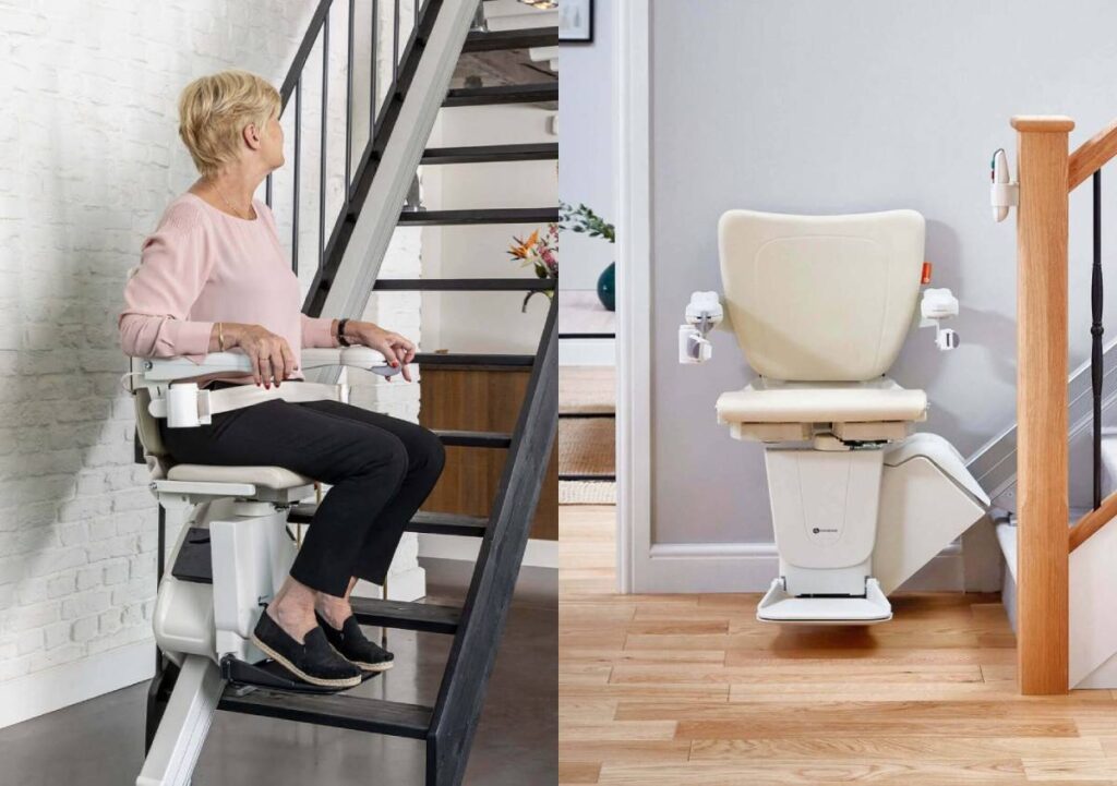 Montascale a poltroncina MV1100 per scale dritte di Mobility Care: autonomia, sicurezza e comfort in casa