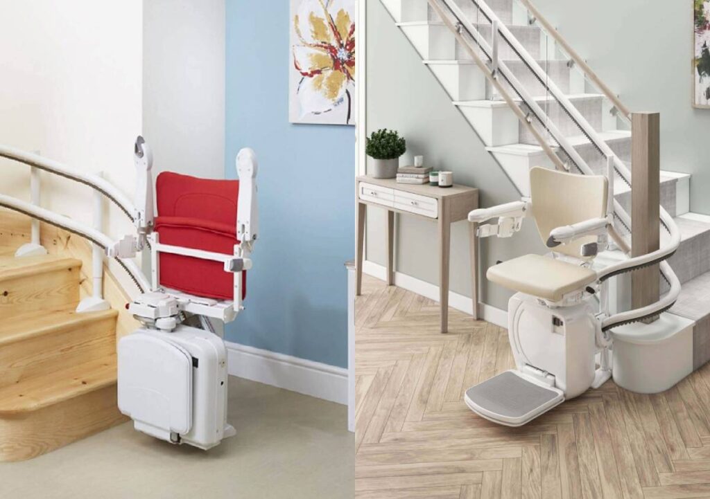 Montascale a poltroncina due tubi per scale curve e a chiocciola di Mobility Care
