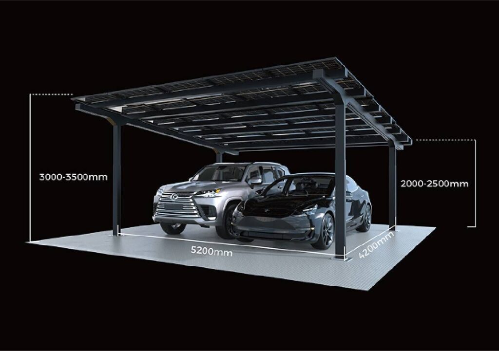 Carport fotovoltaico residenziale PVBM: mobilità sostenibile e architettura energetica per la casa