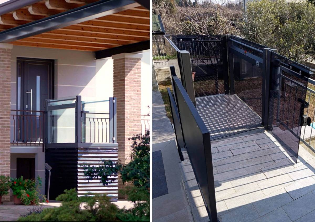 Piattaforma elevatrice Lift2 accessibilità sicura per superare dislivelli fino a 2 metri