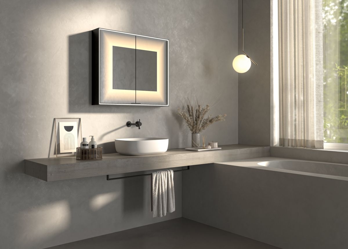 Foggy Cabinet: lo specchio contenitore con cassaforte, luce intelligente e funzione antiappannamento Foggy Cabinet: lo specchio contenitore con cassaforte, luce intelligente e funzione antiappannamento