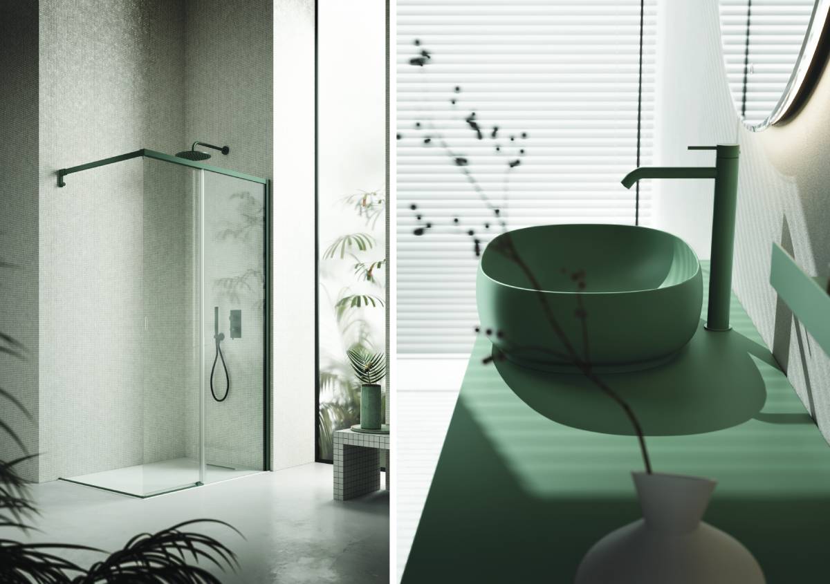 Bagno verde un progetto coordinato tra arredi e doccia Bagno verde un progetto coordinato tra arredi e doccia