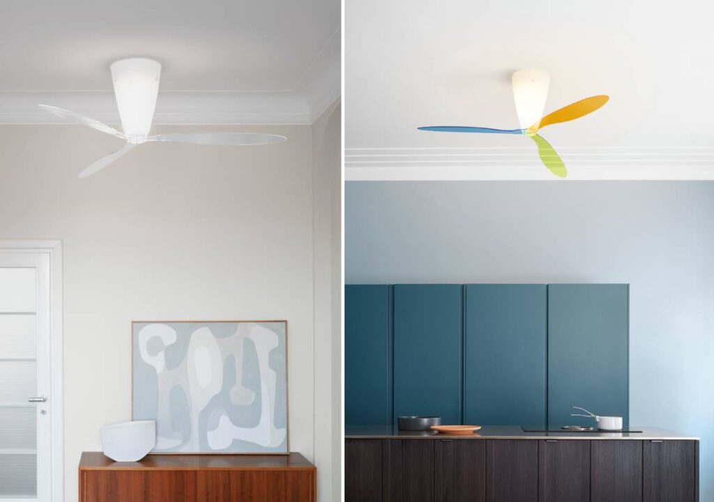 Ventilatore a soffitto con luce: Blow di Luceplan unisce comfort e design