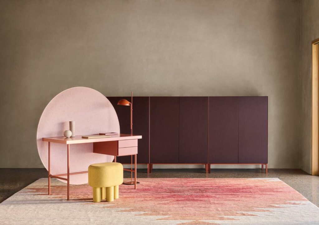 Franny e Primo Tex di Dieffebi: scrivania e madia per home office