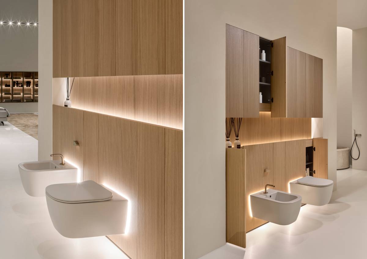 Illuminazione bagno notturna: una luce discreta dietro wc e bidet Illuminazione bagno notturna: una luce discreta dietro wc e bidet